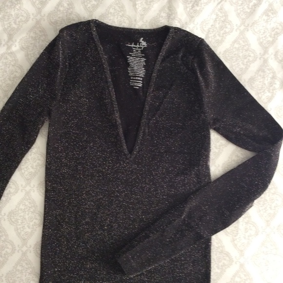 Free People | NWOT Sparkle Deep V Top - Picture 2 of 5